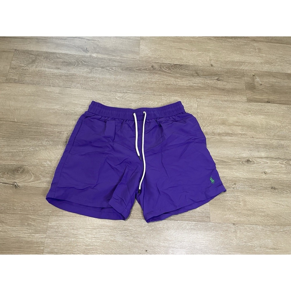 Polo Ralph Lauren Swim Trunks Mens Sz S Purple Mesh Lined Pony Logo Shorts